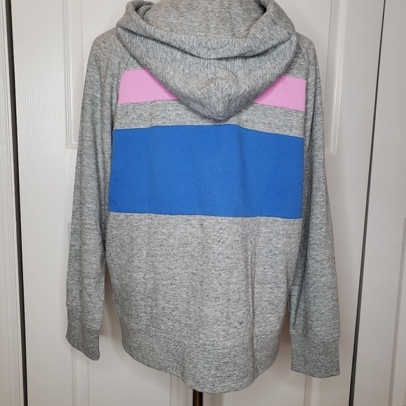 NWT Levi's gray striped hoodie with pink and blue stripes size M. - Picture 5 of 8